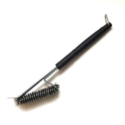 Stainless Steel Bristle Free BBQ Barbecue Wire Brush Scraper Three Head Oven Grill Cleaning Brush